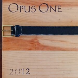 Black Coach Belt with Brass Hardware